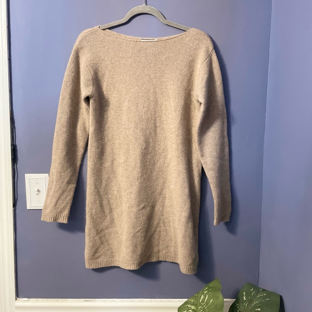 Soft Beige 100% Cashmere Long Sleeve Dress S